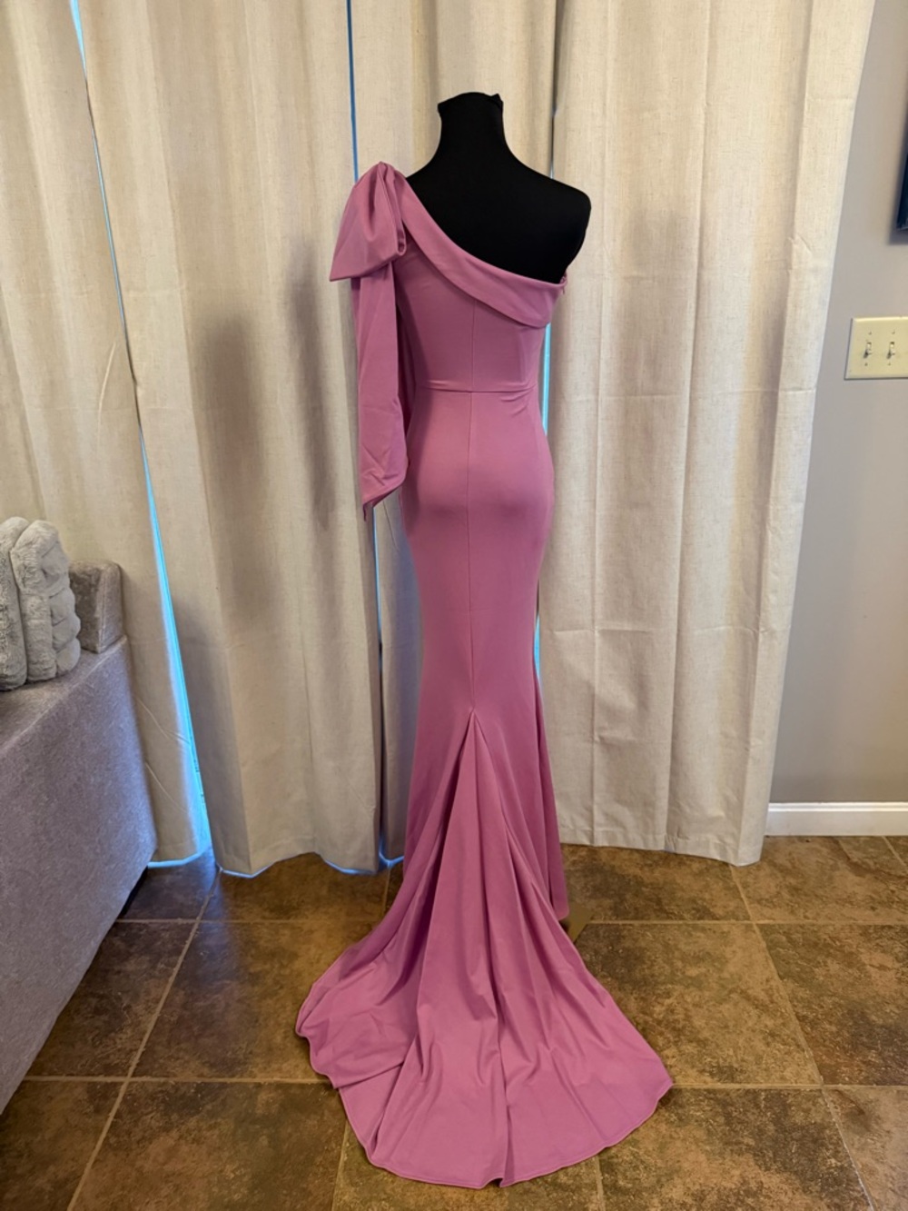 Purple One Shoulder Dress With Bow Size XSmall NWOT - Picture 2 of 6